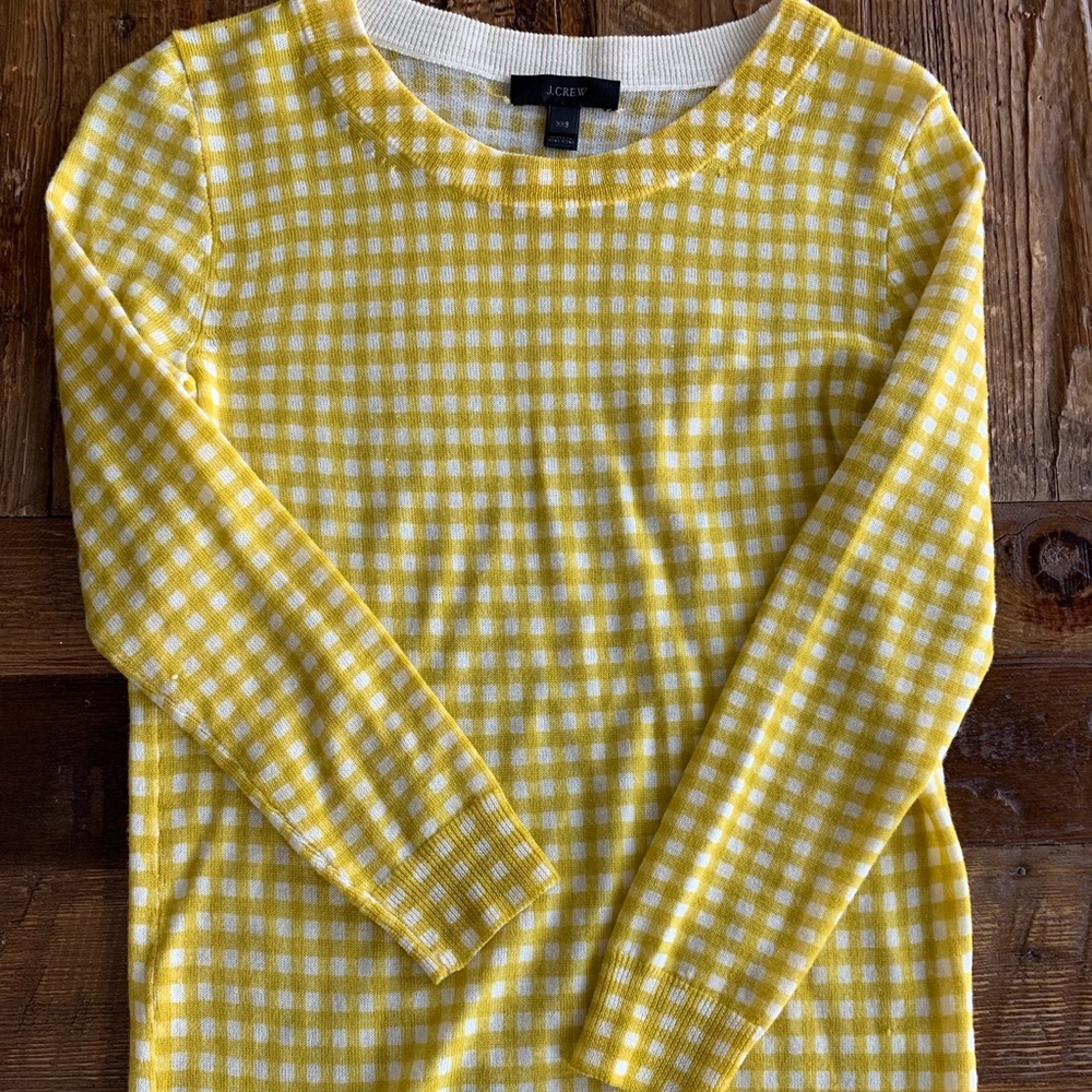 Women’s JCrew gingham tippi sweater